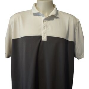 Matte Grey Polo Shirt Men's 3XL Short Sleeve 4 Button Golf White Gray Collared